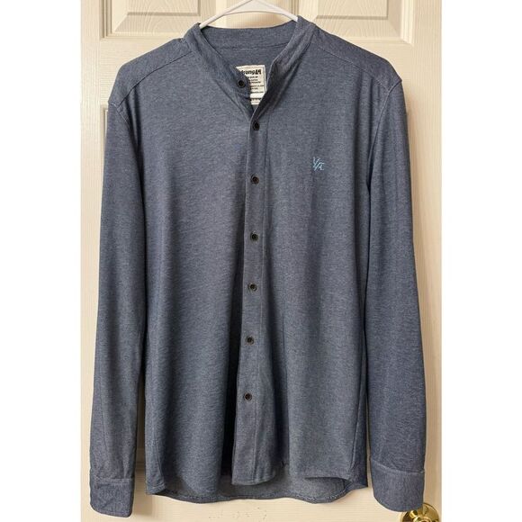 NWT Young LA Men's Mandarin Collar Long Sleeve Pullover Dress Shirt Size Small - Picture 1 of 8